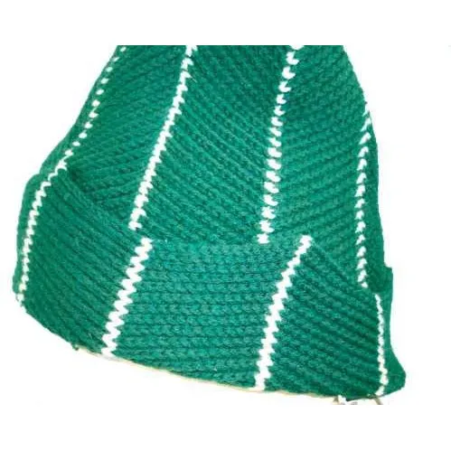 Vintage Hand Knit Green Hat Austria 1950S Unisex