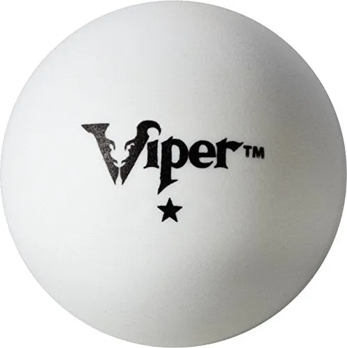 Viper Table Tennis Balls, White 40mm Regulation Size, 1 Star Rating, 6 Pack