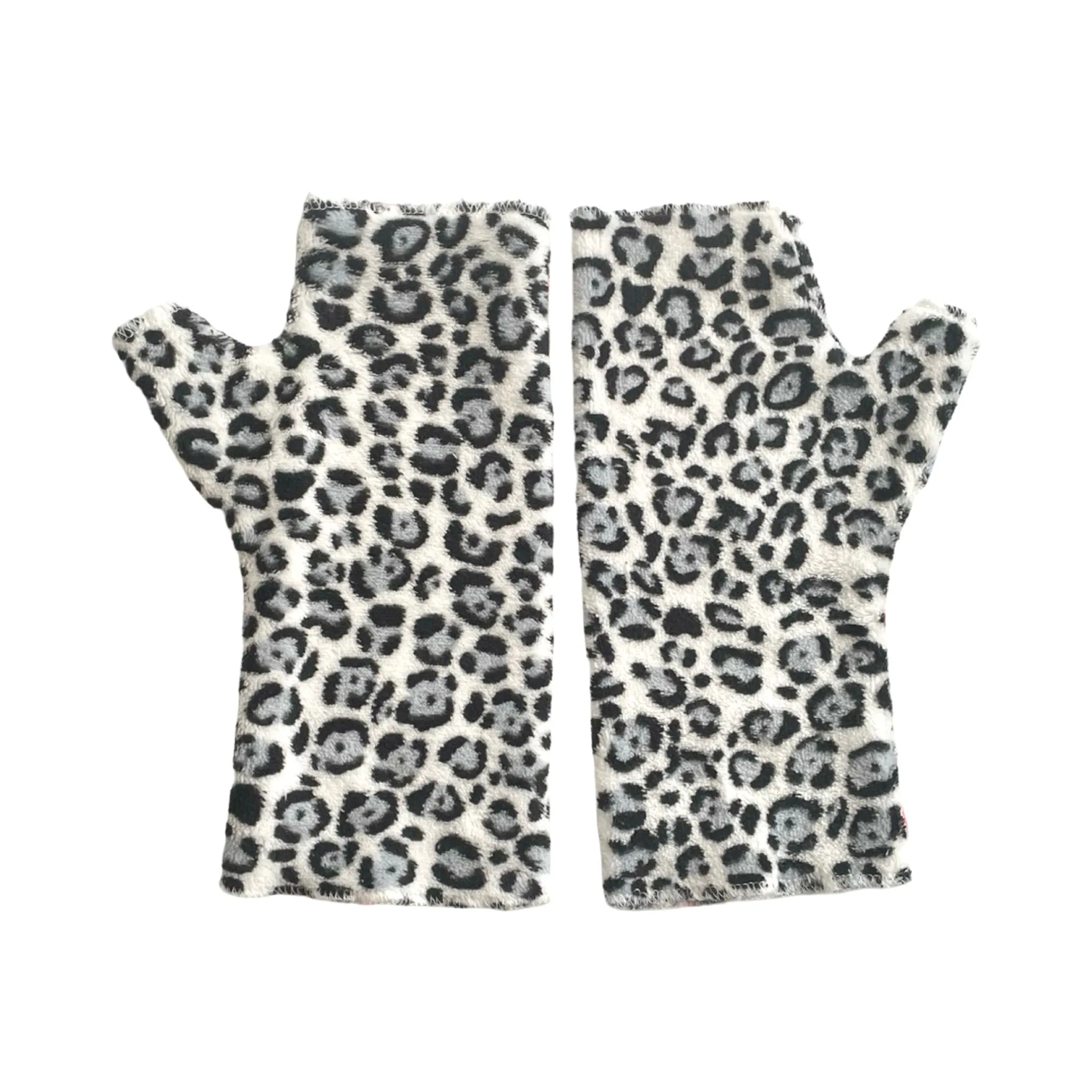 White and black soft cosy warm texting gloves
