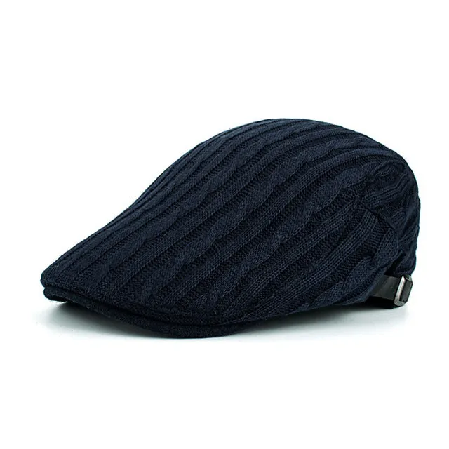 Winter Cotton Beret Hat For Men - Khaki,Black,Navy,Coffee,Grey
