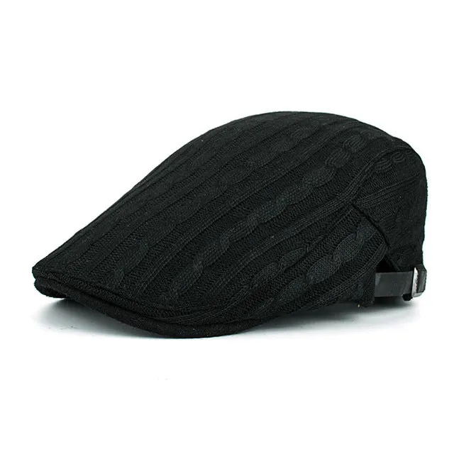 Winter Cotton Beret Hat For Men - Khaki,Black,Navy,Coffee,Grey