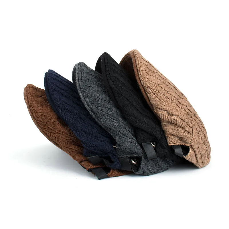 Winter Cotton Beret Hat For Men - Khaki,Black,Navy,Coffee,Grey