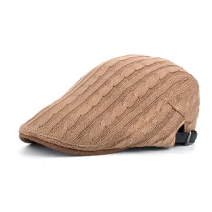 Winter Cotton Beret Hat For Men - Khaki,Black,Navy,Coffee,Grey