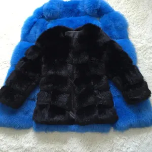 Women's Luxury Long Faux Fox Fur Coat Thick Warm Winter Fluffy Faux Fur Jacket Coats