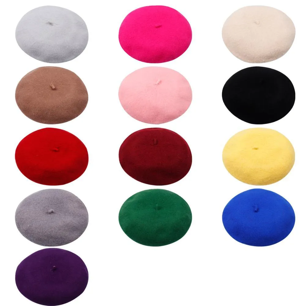 Wool French Lolita Beret For Women In 13 Colors