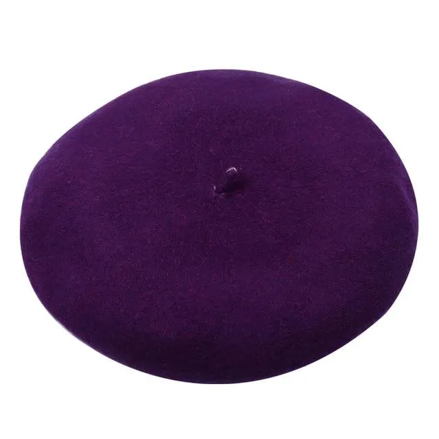 Wool French Lolita Beret For Women In 13 Colors